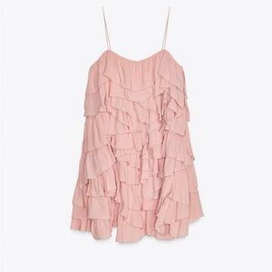 Zara Ruffled Dress in Light Pink